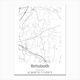 Rehoboth,United States Minimalist Map Lienzo