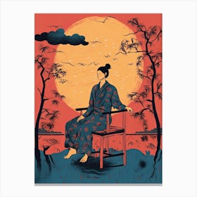 Female Samurai Onna Musha Illustration 20 Canvas Print