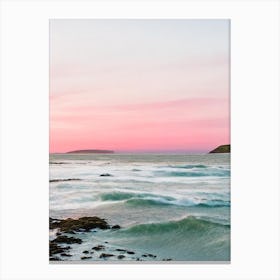 Cemaes Bay, Anglesey, Wales Pink Photography 2 Canvas Print