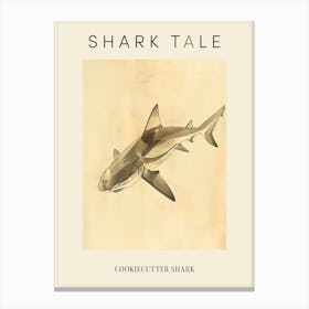 Cookiecutter Shark Vintage Illustration 8 Poster Canvas Print