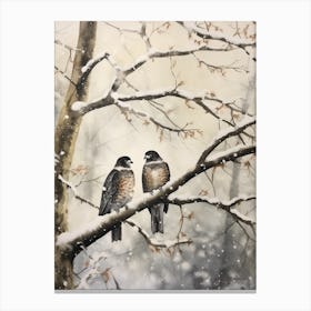 Winter Watercolour Falcon 1 Canvas Print