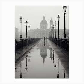 Turin, Italy,  Black And White Analogue Photography  1 Canvas Print