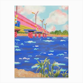 Pink Bridge Canvas Print