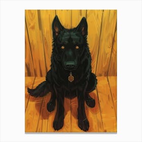 Black German Shepherd Canvas Print