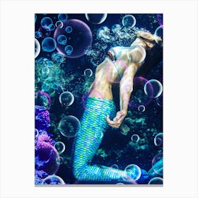 Mermaid In The Ocean Canvas Print