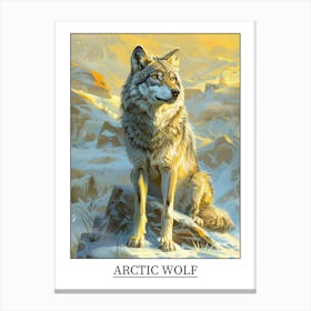 Arctic Wolf Precisionist Illustration 1 Poster Canvas Print