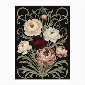 Peonies William Morris Style 10 Canvas Print