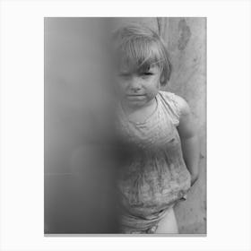 Untitled Photo, Possibly Related To Child Of Migrant Worker Standing By Tent Home Near Harlingen, Texas By Russel Canvas Print