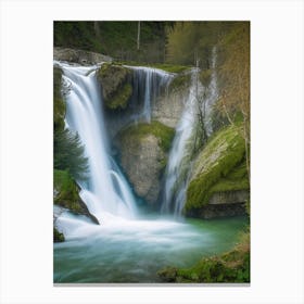 Cascade D Ars, France Realistic Photograph (3) Canvas Print