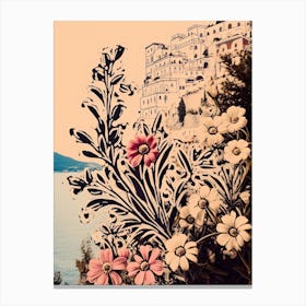 Positano, Flower Collage 0 Canvas Print