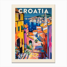 Pula Croatia 2 Fauvist Painting Travel Poster Canvas Print