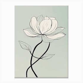 Line Art Lotus Flowers Illustration Neutral 7 Canvas Print