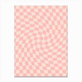 Checkerboard Pink Twist Canvas Print