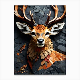 Deer Head mozaik 1 Canvas Print
