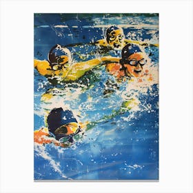 Swimmers In The Pool Canvas Print