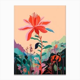 Boho Wildflower Painting Columbine 3 Canvas Print