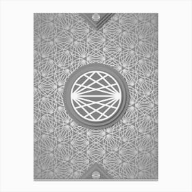 Geometric Glyph Sigil with Hex Array Pattern in Gray n.0205 Canvas Print