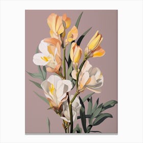 Freesia 4 Flower Painting Canvas Print