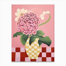 Hydrangeas Flower Vase 4 Canvas Print