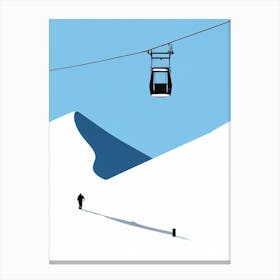 Hotham, Australia Minimal Skiing Poster Canvas Print