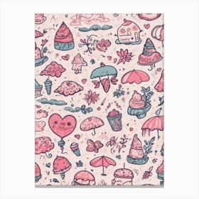 Ice Cream Pattern Canvas Print