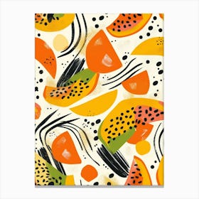 Watercolor Fruit Pattern Canvas Print