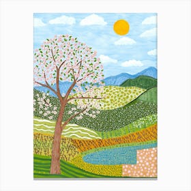 Tree In The Field Canvas Print