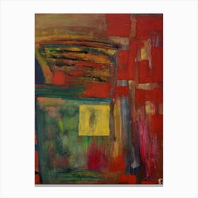 Bedroom Wall Art, Abstract with Warm Autumnal Colors Canvas Print