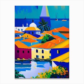 Curaçao Colourful Painting Tropical Destination Canvas Print