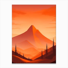 Misty Mountains Vertical Composition In Orange Tone 47 Canvas Print