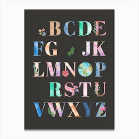 Watercolor Alphabet Canvas Print