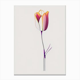 Tulip Floral Minimal Line Drawing 2 Flower Canvas Print