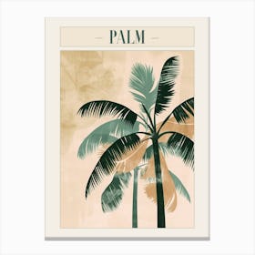 Palm Tree Minimal Japandi Illustration 1 Poster Canvas Print
