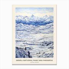 Denali National Park And Preserve United States Of America 4 Poster Canvas Print