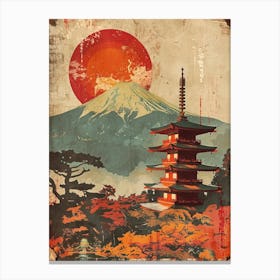 Mount Fuji Skyline Mid Century Modern Canvas Print