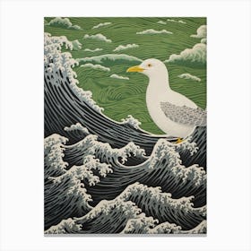 Ohara Koson Inspired Bird Painting Seagull 4 Canvas Print