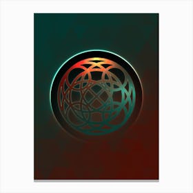 Geometric Neon Glyph on Jewel Tone Triangle Pattern 032 Canvas Print