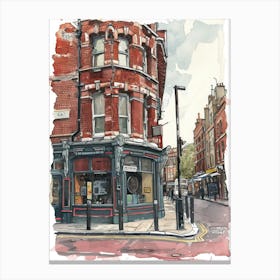 Camden London Borough   Street Watercolour 4 Canvas Print