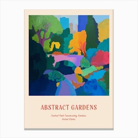 Colourful Gardens Central Park Conservatory Gardens Usa 3 Red Poster Canvas Print
