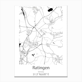 Ratingen,Germany Minimalist Map Canvas Print