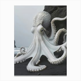 white surreal Octopus Canvas Print