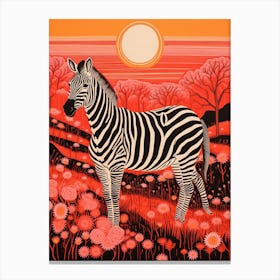 Zebra In The Wild Patterns 1 Canvas Print