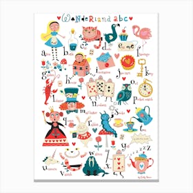 Alice In Wonderland Alphabet Canvas Print