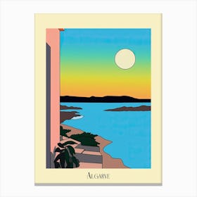 Poster Of Minimal Design Style Of Algarve, Portugal 1 Canvas Print