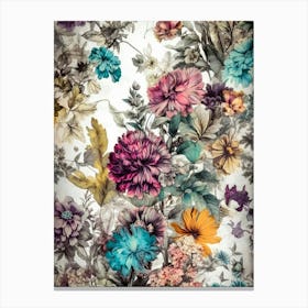 Floral Wallpaper nature meadow flowers Canvas Print