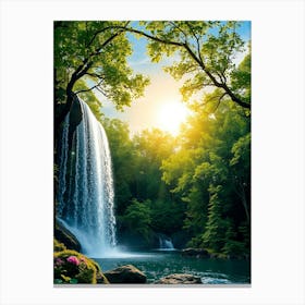 Waterfall In The Forest 15 Canvas Print