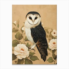 Spectacled Owl Japanese Painting 7 Canvas Print