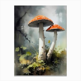 Mushrooms Painting (18) Canvas Print