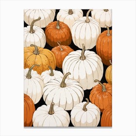 Neutral Pumpkin Patch Illustration 2 Canvas Print