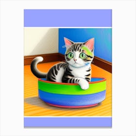 Latest Cat In A Bowl Canvas Print